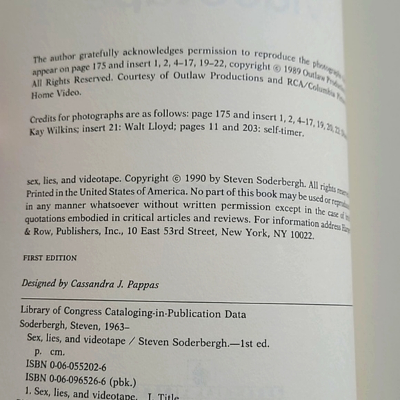 VTG Screenplay Sex Lies & Video Tape Book by Steven Soderberg - Picture 4 of 5